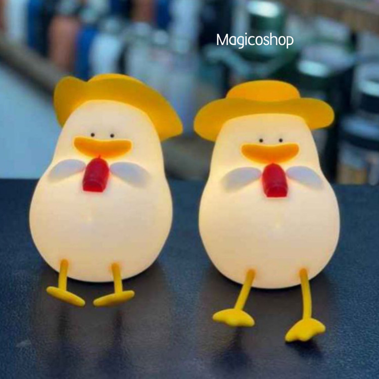 چراغ خواب سیلیکونی جوجه اردک کلاه دار