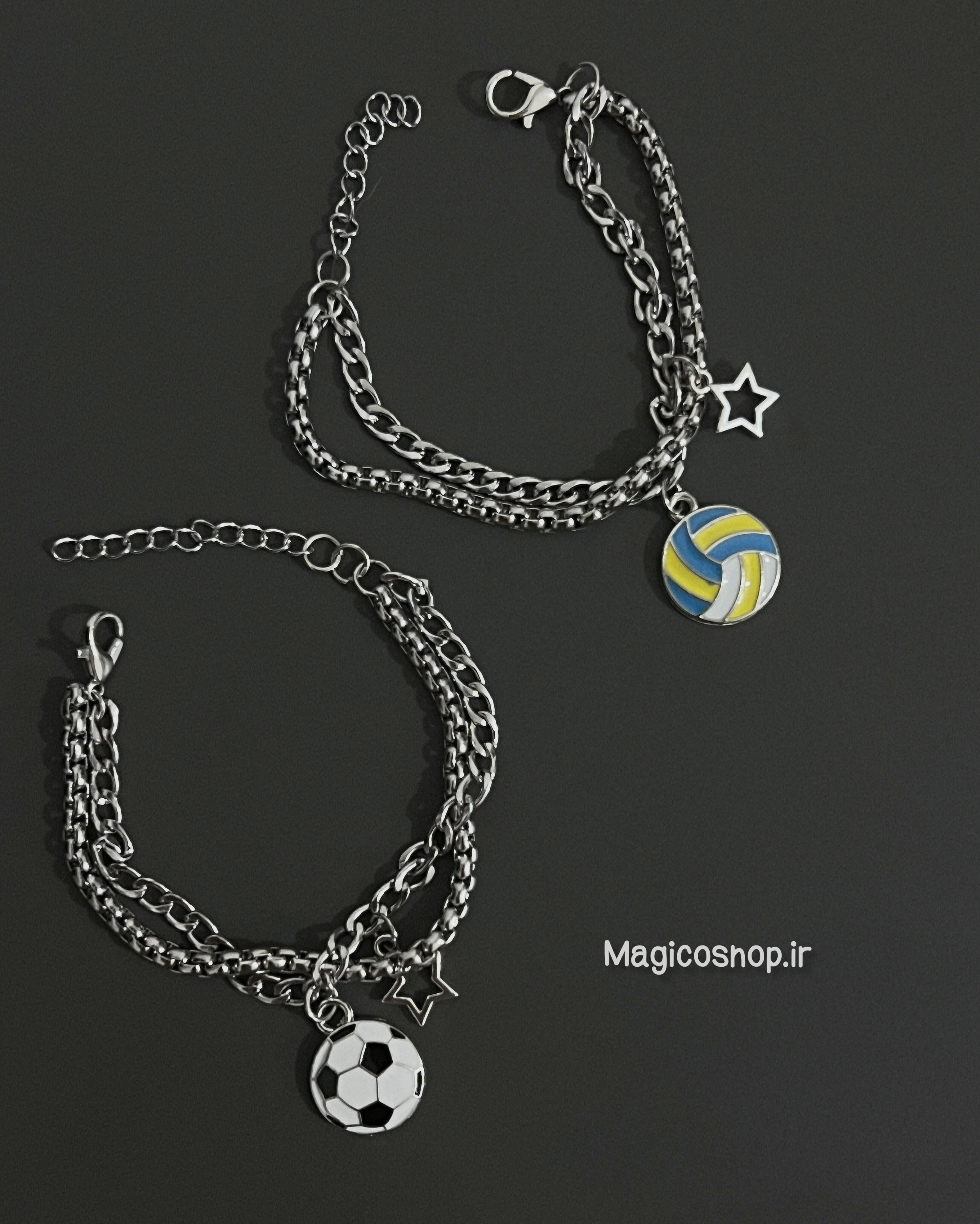 دستبند ورزشی استیل مدل فوتبال و واليبال ⚽🏐