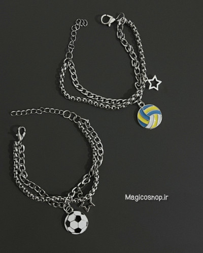 دستبند ورزشی استیل مدل فوتبال و واليبال ⚽🏐